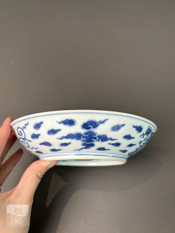 清道光 青花双凤纹盘 - 图3